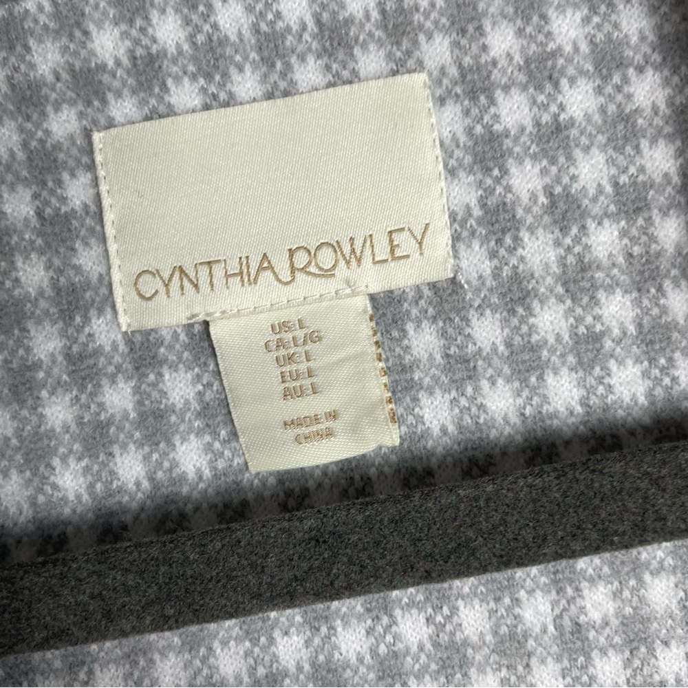 CYNTHIA Rowley Grey And White Check Wool Blend Single Button Coat - Picture 2 of 6